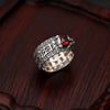 Garnet Ring - Pixiu & Heart Sutra