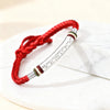 Tibetan Bracelet - Red String & Mani mantra & Fine Silver