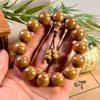 Liudao Wood Mala Bracelet — Six-Path Buddhist Prayer Beads in Natural Aged Hardwood Buddha Tibet