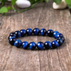 Tiger’s Eye Bracelet - Hawk's Eye & blue tiger's eye