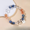 Zodiac White Crystal Bead Bracelet — Natural Stone Stretch Bracelet by Birth Sign