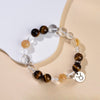 Zodiac White Crystal Bead Bracelet — Natural Stone Stretch Bracelet by Birth Sign