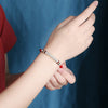 Tibetan Bracelet - Red String & Mani mantra & Fine Silver