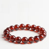 Orange Garnet Bead Bracelet — Bright Round-Bead Color