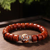 Buddha Tibet Yak Bone Bracelet - Dzi & Tiger Eye Accents