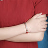 Tibetan Bracelet - Red String & Mani mantra & Fine Silver