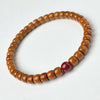 Buddha Tibet Olive Pit Talisman - Turquoise, Dzi & Cinnabar
