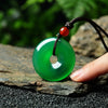 Chrysoprase Peace Buckle Pendant — Natural Green Jade for Protection
