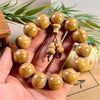 Liudao Wood Mala Bracelet — Six-Path Buddhist Prayer Beads in Natural Aged Hardwood Buddha Tibet