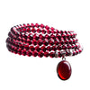 Garnet Multi-Wrap Bracelet — Layered Beads With Pendant Accent