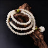 108 Mala Beads - White Lotus Bodhi Bracelet & Necklace - Buddha Tibet xd00078