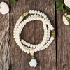 108 Mala Beads - White Lotus Bodhi Bracelet & Necklace - Buddha Tibet xd00078