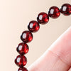 Wine Red Garnet Wrap Bracelet — Single or Three-Wrap Choice