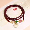 Layered Garnet & Chalcedony Bracelet Stack — Multi - Stone Bead Set for Protection & Calm - Three - Layer Garnet Peace ClaspBuddha Tibet