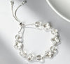 White Crystal Four-Leaf Clover Bracelet — New Chinese Style Luck Charm Buddha Tibet