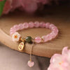Rose Quartz Peach Blossom Bracelet — Chinese-Style Bead Strand for Love Luck & Prosperity Buddha Tibet