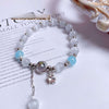 Cat's Eye Crystal Charm Bracelet — Butterfly & Star Motifs, Natural Stone Beads Buddha Tibet