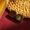 1cm Micro Tsa-Tsa Thangka Pendant — Hand-Painted Deity in Square Leather Casing Buddha Tibet