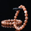 Orange Moonstone Bead Bracelet — Warm Peach Tones in One Strand