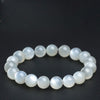 Natural White Moonstone Bead Bracelet — Classic Round Stone for Intuition & Calm Buddha Tibet