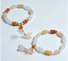 Xinjiang Gold-Silk Jade Multi-Wrap Bracelet — Stackable Layers with Pendant Charms Buddha Tibet