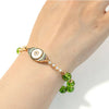 Evil Eye Bracelet - Natural Peridot