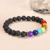 7 Chakra Bracelet - Lava Stone Energy Flow & Grounding - Buddha Tibet