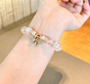 Rose Quartz Gourd Bead Bracelet — Natural Crystal Charm for Love & Good Fortune Buddha Tibet