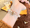 Rose Quartz Gourd Bead Bracelet — Natural Crystal Charm for Love & Good Fortune Buddha Tibet