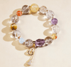 Rose Quartz Gourd Bead Bracelet — Natural Crystal Charm for Love & Good Fortune Buddha Tibet