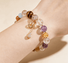Rose Quartz Gourd Bead Bracelet — Natural Crystal Charm for Love & Good Fortune Buddha Tibet