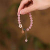 Rose Quartz Peach Blossom Bracelet — Chinese-Style Bead Strand for Love Luck & Prosperity Buddha Tibet