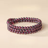 Wine Red Garnet Wrap Bracelet — Single or Three-Wrap Choice