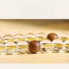 Yellow Jambhala 108-Bead White Crystal Mala Bracelet — Clear Quartz & Sandalwood for Wealth Practice Buddha Tibet