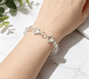 White Crystal Four-Leaf Clover Bracelet — New Chinese Style Luck Charm Buddha Tibet