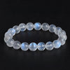 Natural Moonstone Bead Bracelet — Blue, Pink, White & Silver, 5A Grade Buddha Tibet