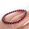 Purple-Red Garnet Bead Bracelet — Fine Beads for Stacking