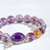 Amethyst Cabochon Bracelet — Natural Stone with Pearl or Tassel Accent Buddha Tibet