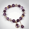 Purple Water Drop Pendant Bracelet — Amethyst Color Crystal Charm Bangle Buddha Tibet