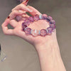 Nine Purple Fire Amethyst Bracelet — Feng Shui Lucky Crystal for Wealth & Positive Energy Buddha Tibet