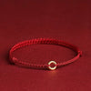 Peace Clasp Red Rope Bracelet — Pi Xiu Disc Charm for Protection & Calm - Peace RedBuddha Tibet
