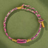 Five - Color Feng Shui Knot Bracelet — Traditional Lucky Rope Charm for Protection & Good Fortune - Teal & PurpleBuddha Tibet