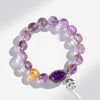 Amethyst Cabochon Bracelet — Natural Stone with Pearl or Tassel Accent Buddha Tibet
