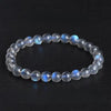 Natural Moonstone Bead Bracelet — Blue, Pink, White & Silver, 5A Grade Buddha Tibet