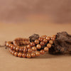 Aged Peach Wood 108-Bead Mala Bracelet — Traditional Wood Prayer Beads for Protection & Daily Practice Buddha Tibet