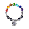 Pulsera de curación de chakras - Pulsera con dije de corazón de piedra natural para equilibrio y energía