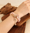 Natural Rose Quartz & Zircon Bracelet — Elegant Beaded Strand for Love & Inner Calm Buddha Tibet