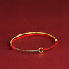 Peace Clasp Red Rope Bracelet — Pi Xiu Disc Charm for Protection & Calm - Gold - FilledBuddha Tibet