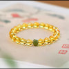 Putuo Mountain Citrine Luck Bracelet — Natural Crystal With Jade & Cinnabar Bead Options