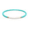 Turquoise & Pearl Single-Strand Bracelet — Chinese Wenwan Style, Daily Wear Buddha Tibet